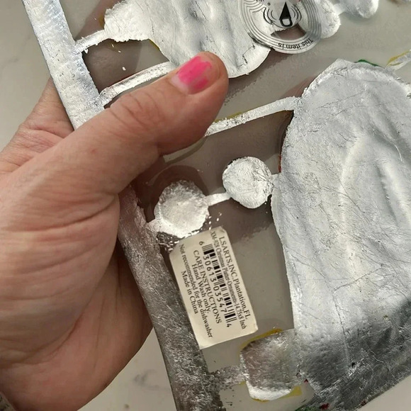 Glass Fusion Platter Christmas Ornaments 14.75x8 Inch - Picture 5 of 6